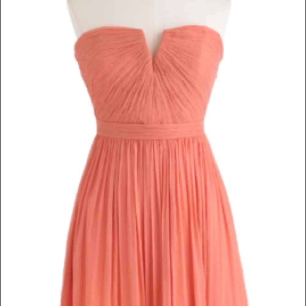 J. Crew Chiffon Coral Bridesmaid Dress